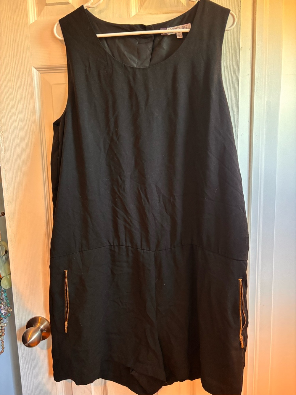 Open-Back Black Sleeveless Romper